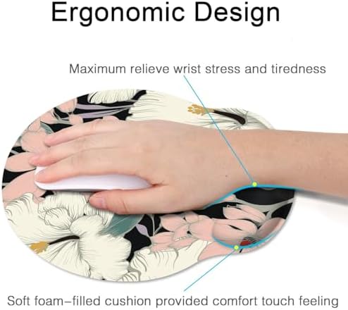 Britimes Ergonomic Mouse Pad with Wrist Support, Floral Retro