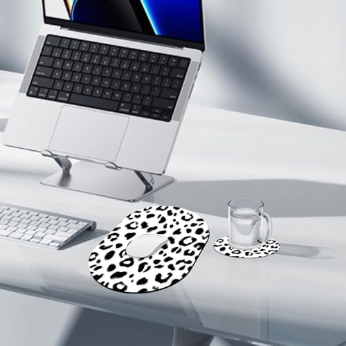 Small Mouse pad, Portable, Waterproof Non-Slip Rubber Bottom, Suitable for Wireless Mouse, Laptop Keyboard Tray for Both Men and Women, Office Travel 7.1x10.6in，Leopard Print