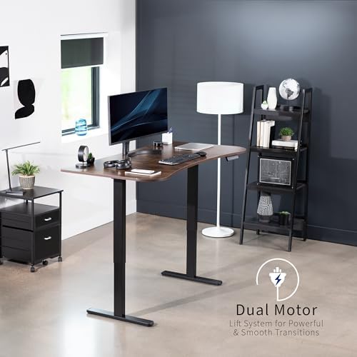 VIVO Rustic Vintage Brown 60 x 24 in Standing Desk, DESK-KIT-E2B1N