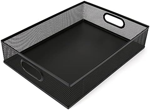 Desk Drawer Organizer, A4 Large Metal Mesh Desk Organizer Tray, Versatile Storage Box Set for Office Home Supplies,13 x 9 inches