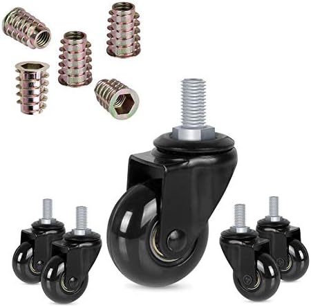 Hirate 2 inch Office Chair Casters Wheel with 3/8"-16UNC Threaded Stem