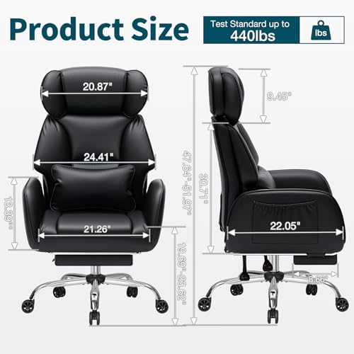 HOFFREE Criss Cross Office Chair with Flip-Up Arms,PU Leather,Black