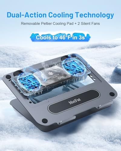Metfut Laptop Cooling Pad with Fan Laptop Cooler Cooling Laptop Stand Black