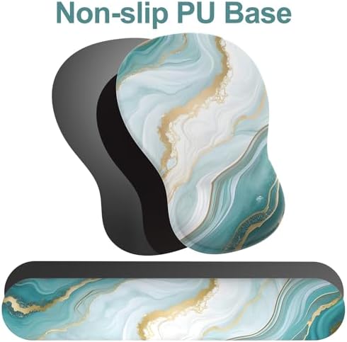 Ergonomic Mouse Pad with Wrist Rest and Keyboard Wrist Rest, Gel Mousepad