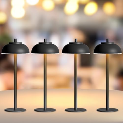 Cordless Table Lamps, Rechargeable LED Touch Lamp, Black, 4 Pack