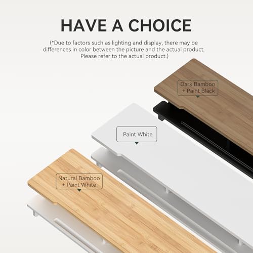 42.5" Dual Monitor Stand Riser with Phone Holder Desk Shelf White