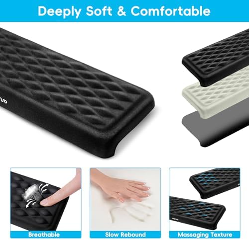 MOSISO Arm Rest for Desk, L-Shaped Desk Elbow Pad for Desk, Black