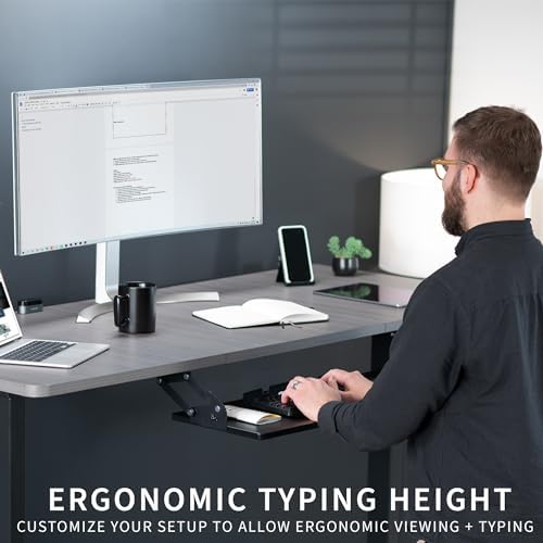VIVO Black Under Desk 34 x 11 in Adjustable Keyboard Tray, MOUNT-KB34S