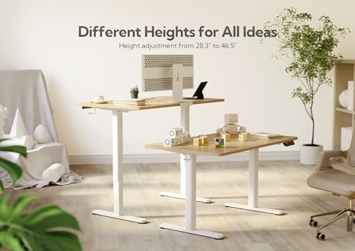 Claiks Electric Height Adjustable Standing Desk, 48x24 Inch, Nature