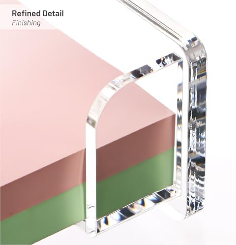 YUXUN Clear Acrylic Sticky Note Holder, 3x3 Inch Note Dispenser for Desk - Self Stick Memo Pad Holder Organizer for Office, School, Home Supplies