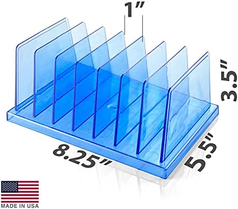 Officemate Blue Glacier Standard Sorter, 7 Compartments, Transparent Blue (23214) (Pack of 4)