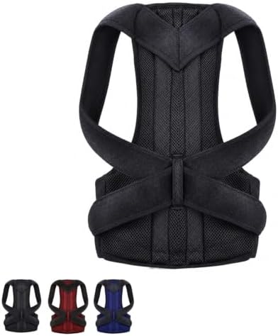 Medira RodPosture Back Brace for Women & Men, Posture Corrector (Black,L)