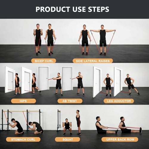 VEICK Resistance Bands with Handles, Exercise Tube Bands Set for Workouts