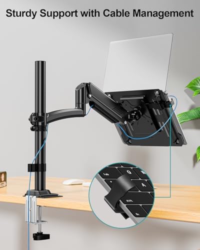 MOUNT PRO Laptop Arm Desk Mount for Max 22lbs 17" Laptop & Max 32" Monitor