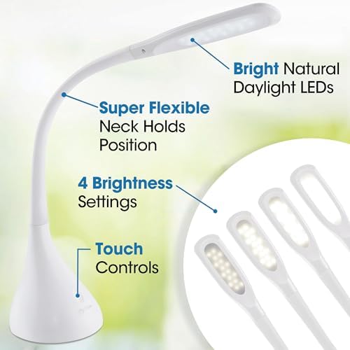 OttLite Creative Curves LED Desk Lamp, White