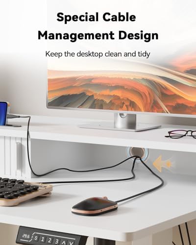 JOY worker 35" Small Electric Standing Desk with Monitor Stand & Storage