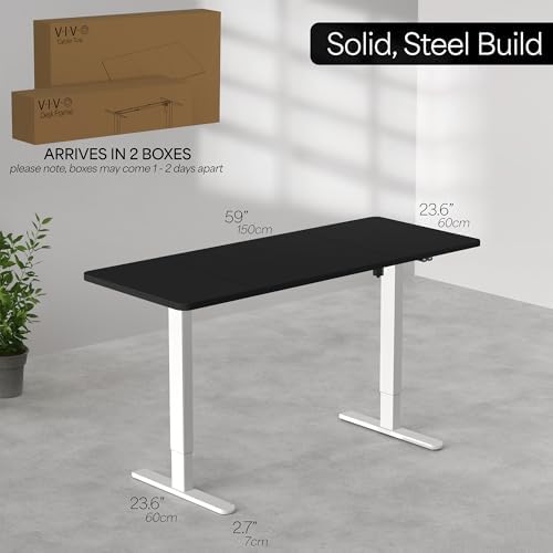 VIVO Dark Walnut 60 x 24 in Standing Desk, DESK-KIT-W06D