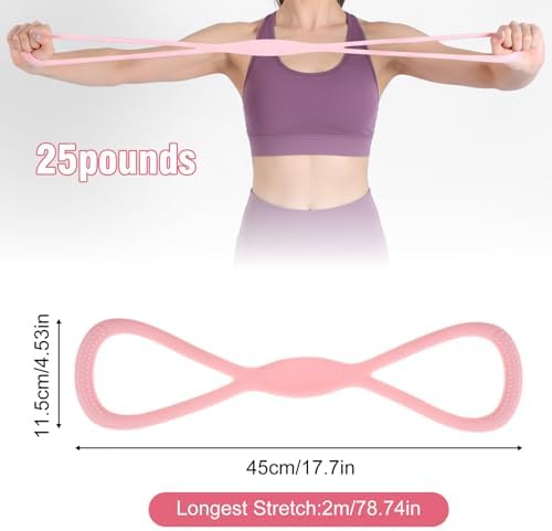 Arm Resistance Bands 8 Shaped Resistance Bands with Handles for Shoulder Back Arm Workout for Yoga Fitness Equipment