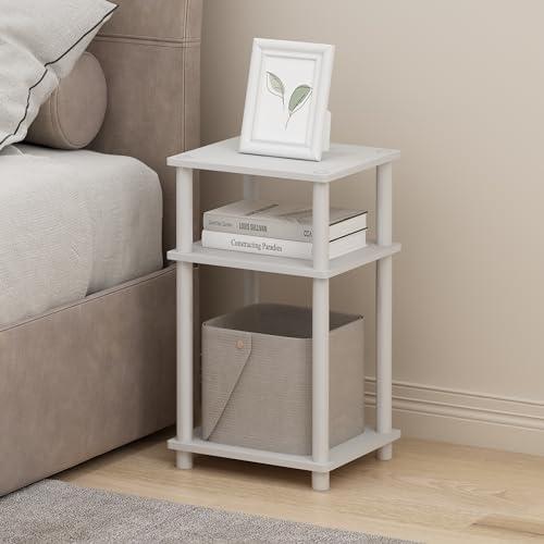 Furinno JUST Set of 2 Toolless 3-Tier Night Stand, White