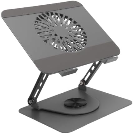 Dpofirs Laptop Stand with Integrated Fan, Stable Design (Gray)