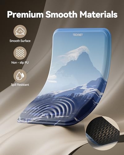 TECKNET Ergonomic Mouse Pad with Wrist Rest, All-Day Comfort & Pain Relief