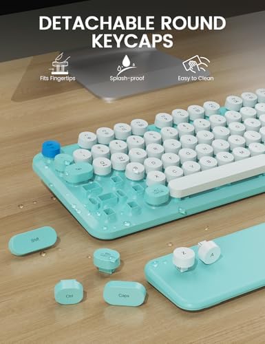 Wireless Keyboard and Mouse Combo, Typewriter Keyboard, Magnetic Wrist Rest