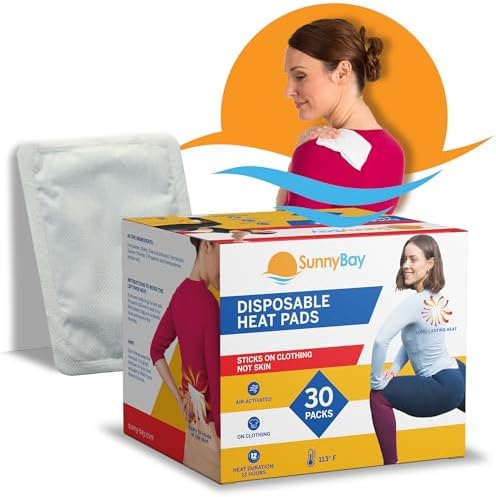 SunnyBay Adhesive Heat Patches for Neck, Knee and Back, 5x3 inch, 30 Count