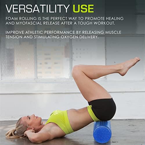 ProsourceFit High Density Foam Rollers 36 - inches long,Firm Full Body Athletic Massage Tool for Back Stretching, Yoga, Pilates, Post Workout Muscle Recuperation, Blue