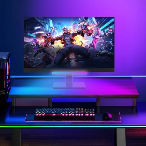 Under Monitor RGB Light Bar, 12 Inch USB Powered RGB Gaming Light Bar with APP Control, Music Sync LED Monitor Backlight, 5V 2A Ambient Desk Light for PC, Gaming Setup, TV, Desktop