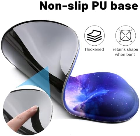 Ergonomic Mouse Pad with Wrist Rest - Gel Wrist Support Mousepad with Non-Slip PU Base for Computer, Laptop, Office & Home