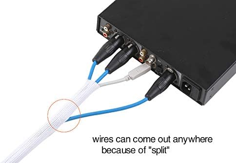 Alex Tech 25ft - 1.25 inch Cord Protector Wire Loom Tubing Cable Sleeve Split Sleeving for USB Cable Power Cord Audio Video Cable - Protect Cat from Chewing Cords - White