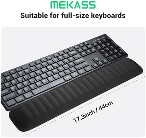 MEKASS Keyboard Wrist Rest, Soft Memory Foam Wrist Support for Keyboard, Arm Rest for Desk Wrist Pain Relief, Wrist Pad for Long Hours of Work, Gaming, Studying (Light Blue)