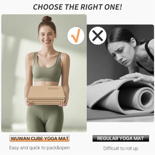 Foldable Yoga Mat 75"x31"x0.24" Portable Exercise Mat