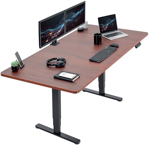 VIVO Dark Walnut 71 x 36 in Standing Desk, DESK-KIT-2B7D-36