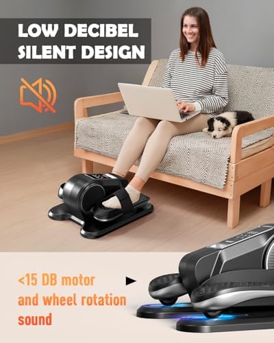 Yagud Under Desk Machine, Electric Elliptical Leg Exerciser for Senior, 13 Adjustable Speeds Quiet and Portable Seated Pedal Exerciser for Training with Remote Control