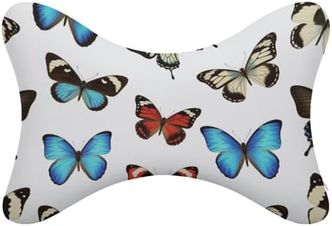 2 Pack Car Neck Pillow Butterfly Memory Foam Travel Headrest Cushion for Car Airplane Office Chair Nap