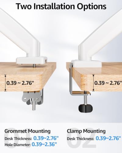 Dual Monitor Arm Desk Mount Fits Max 32 inch Screens, Holds 4.4 to 19.8lbs
