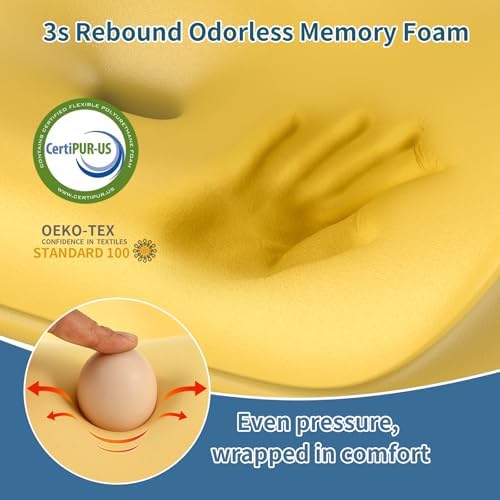 Olumoon Cervical Neck Pillow - Ergonomic Memory Foam Contour Pillows for Side, Back & Stomach Sleepers, Cervical Pillow for Neck Support Sleeping with Breathable Cover