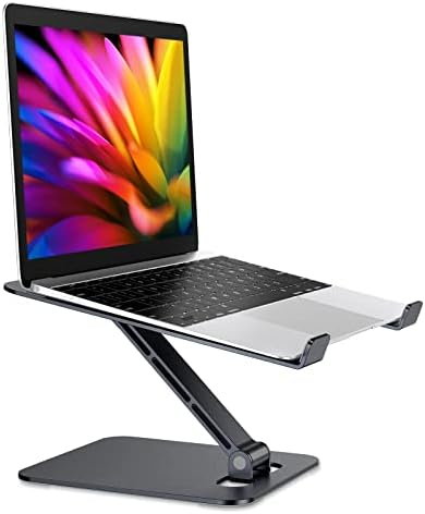 RIWUCT Aluminum Alloy Laptop Stand for Desk, Foldable Laptop Riser Holder