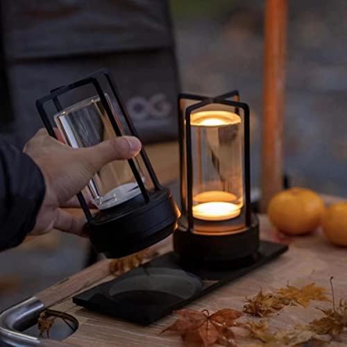 Rechargeable Cordless Small Metal Table Lamp, Stepless Dimming, 3-Color