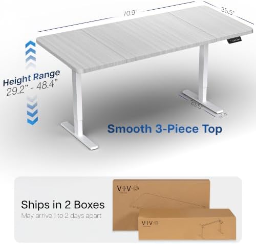 VIVO Dark Gray 71 x 36 in Standing Desk, DESK-KIT-1W7G-36
