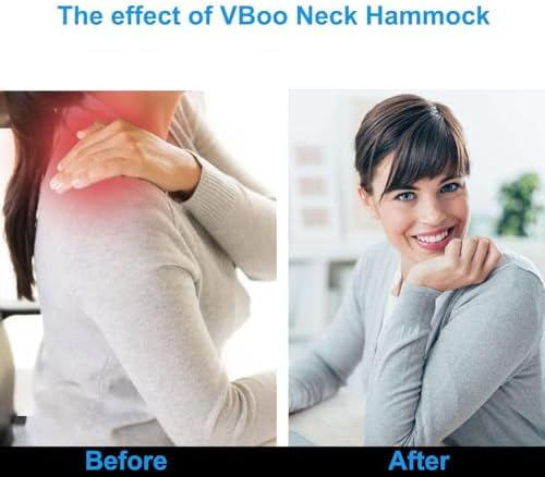 VBoo Cervical Neck Traction Device - Neck Stretcher with Gentle Pull, for Neck Tension Relief, Easy to Use with Door/Railing – Portable Neck Relaxation Tool