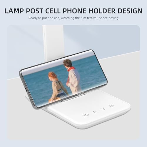 Carehabi LED Desk Lamp, Dimmable Table Lamp with 5 Colors and 5 Brightness Levels, Reading Light with USB Charging Port, Touch Control for Children, Bedroom, Reading, Offices