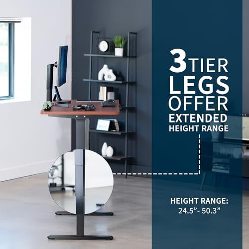 VIVO Dark Walnut 55 x 28 in Standing Desk, DESK-KIT-2B55D