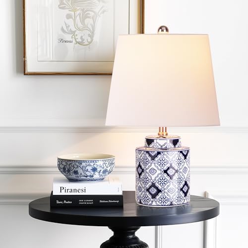QiMH Ceramic Table Lamps Set of 2, Traditional Bedside Lamps for Bedroom