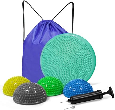 biguphate Wobble Cushion Set with Hedgehog Balance Pods & Pump