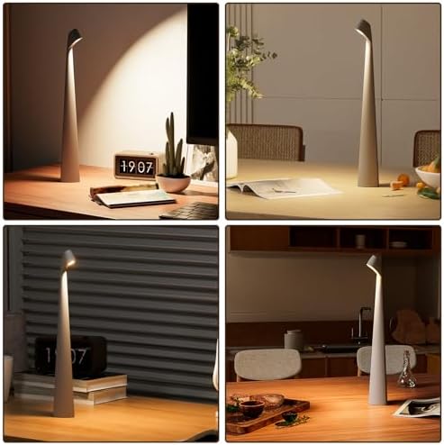 HAPYGI Cordless Rechargeable Reading Metal Table Lamp, 3-Level Brightness