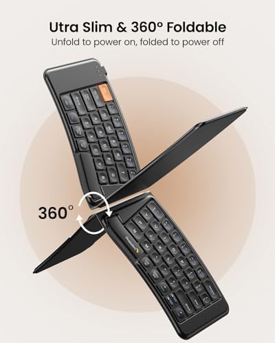 ProtoArc XKM03 Ergonomic Foldable Keyboard Mouse for Business and Travel