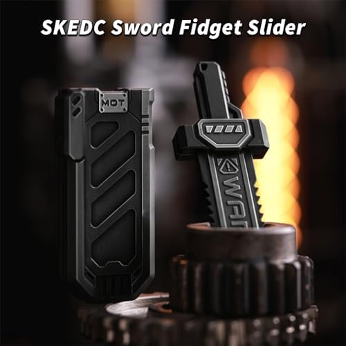 SKEDC Sword Fidget Slider, EDC Fidget Sword Fidget Toys for Adults, Stress Relief Toy Executive Desk Toy for Keep Focus & Anxiety Relief, Best Gadgets for Men (Grey)