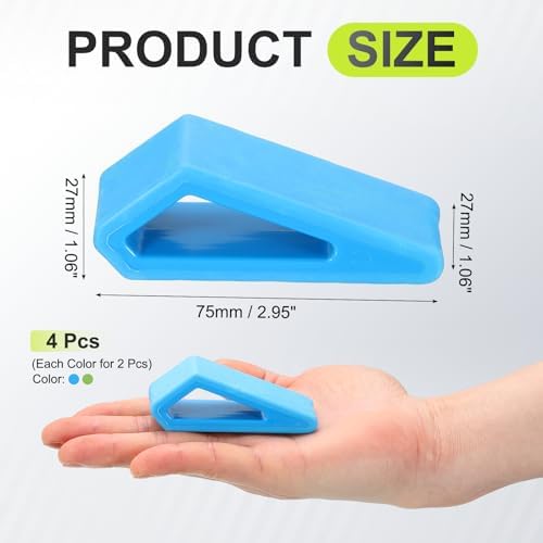 PATIKIL Laptop Wedge, 4-Pack Portable Laptop Stand Computer Notebook Holder Keyboard Stand Lifter Risers Plastic Anti-Slip Ventilated Elevated Feet for Desktop Keyboard Tablet, Green/Blue